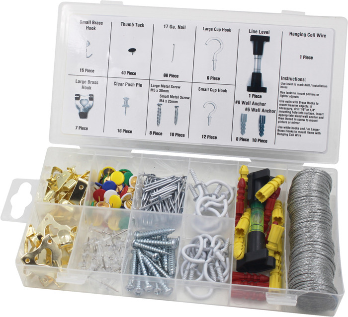 Billedophæng sortimentsæske 200 dele